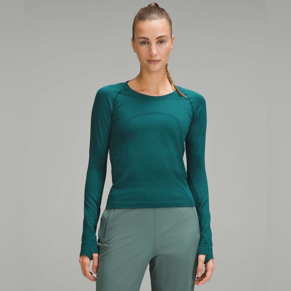 Lululemon NWOT Swiftly Tech Long-Sleeve Shirt 2.0 *Race Length Storm Teal